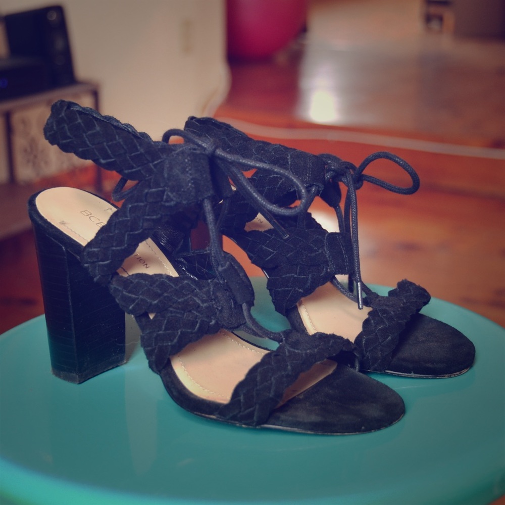 Black Tie Heel Sandals